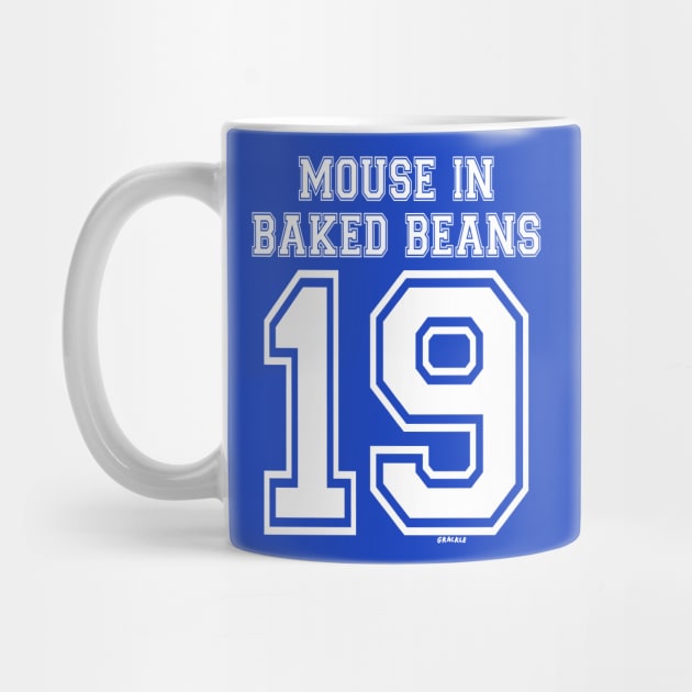 Mouse In Baked Beans Jersey (White Version) by Jan Grackle